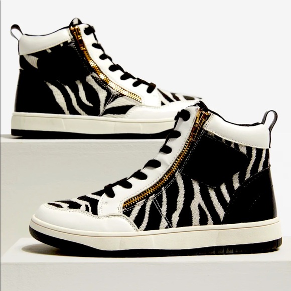 Shoe Dazzle | Shoes | Shoe Dazzle High Top Zebra Sneakers | Poshmark